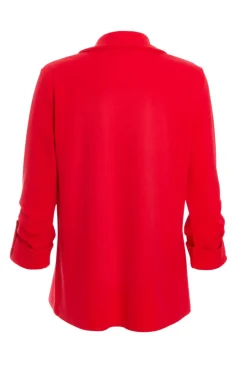 Quiz Ruched Sleeve Tailo Blazer Red Clearance
