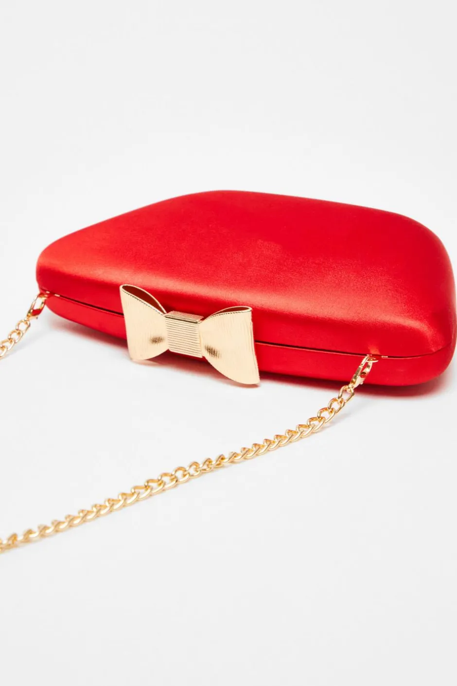 Quiz Red Satin Bow Detail Box Bag Sale