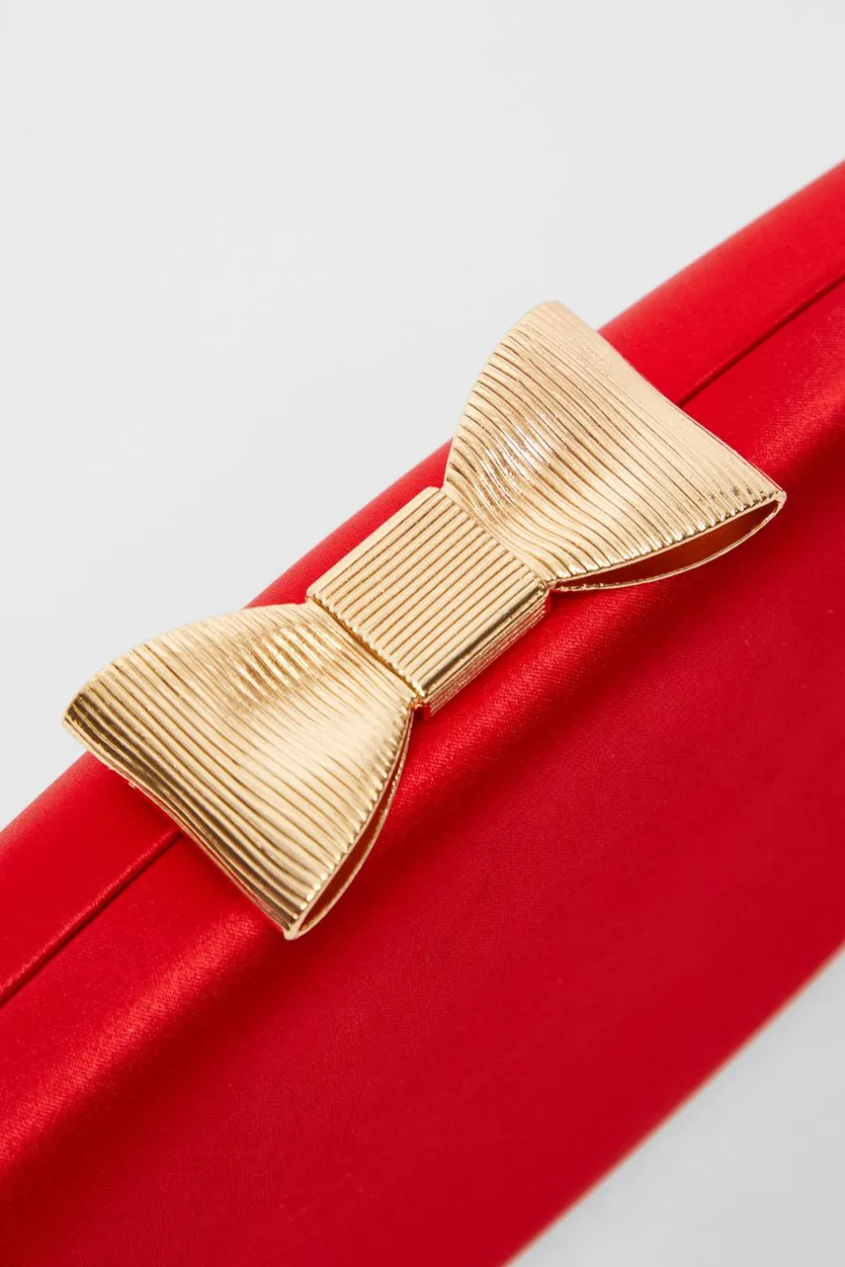 Quiz Red Satin Bow Detail Box Bag Sale