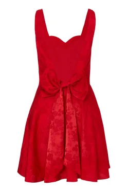 Quiz Satin Jacquard Mini Dress Red Best