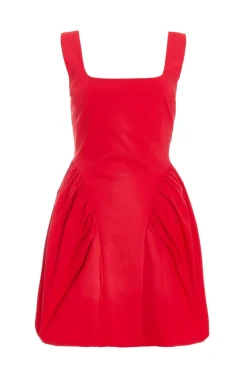Quiz Red Scoop Back Skater Dress Discount