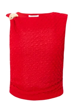 Quiz Red Textured Crop Top Best