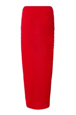 Quiz Red Textured Maxi Skirt New