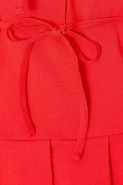 Quiz Tie Front Mini Dress Red Clearance