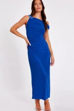 Quiz Royal Blue Asymmetric Midaxi Dress Online