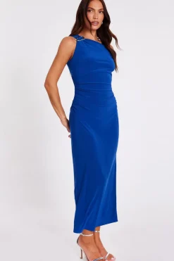 Quiz Royal Blue Asymmetric Midaxi Dress Online