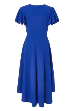Quiz Dip Hem Midi Dress Royal Blue Clearance