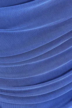Quiz Royal Blue Mesh Frill Hem Midaxi Dress Sale