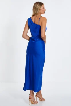 Quiz Satin Cowl Neck Midaxi Dress Royal Blue Best
