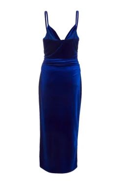 Quiz Royal Blue Velvet Midaxi Dress Sale