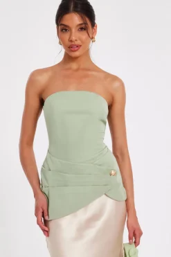 Quiz Sage Bandeau Wrap Top Hot