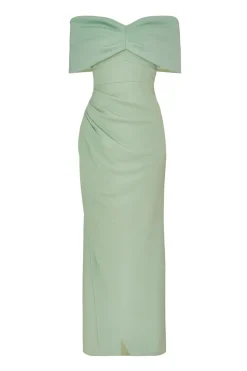 Quiz Bardot Wrap Maxi Dress Sage