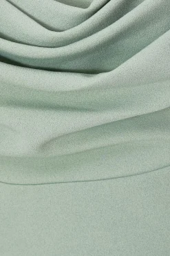 Quiz Cold Shoulder Midi Dress Sage Outlet