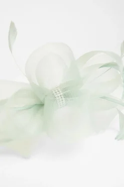 Quiz Diamante Bow Headband Fascinator Sage Outlet