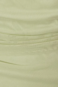 Quiz Mesh Buckle Detail Midi Dress Sage