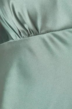 Quiz Satin Cowl Back Maxi Dress Sage Online