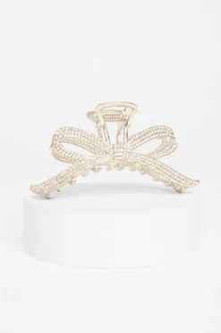 Quiz Silver Bow Hair Claw New