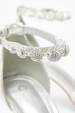 Quiz Silver Diamante Ball Court Heels Best