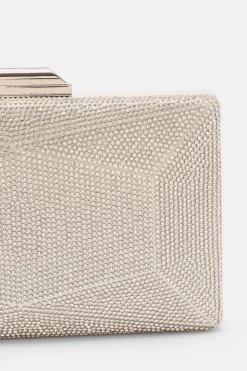 Quiz Diamante Geometric Box Bag Silver Clearance