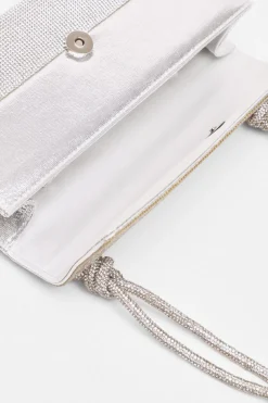 Quiz Silver Diamante Shoulder Bag Discount