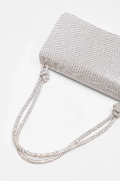 Quiz Silver Diamante Shoulder Bag Discount