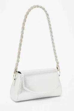 Quiz Silver Diamante Strap Shoulder Bag Clearance