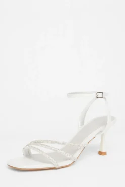 Quiz Silver Embellished Heels Sale