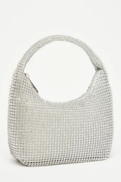 Quiz Embellished Mini Bag Silver Hot