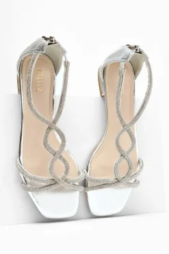 Quiz Silver Foil Diamante T-Strap Flat Sandals Hot