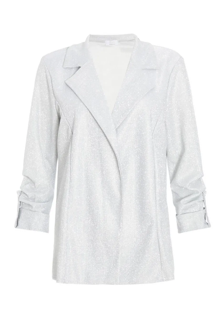 Quiz Silver Ruched Sleeve Blazer New