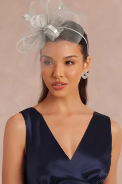 Quiz Shimmer Loop Fascinator Silver Hot