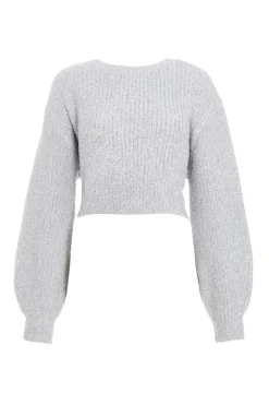 Quiz Silver Tinsel Knit Jumper New