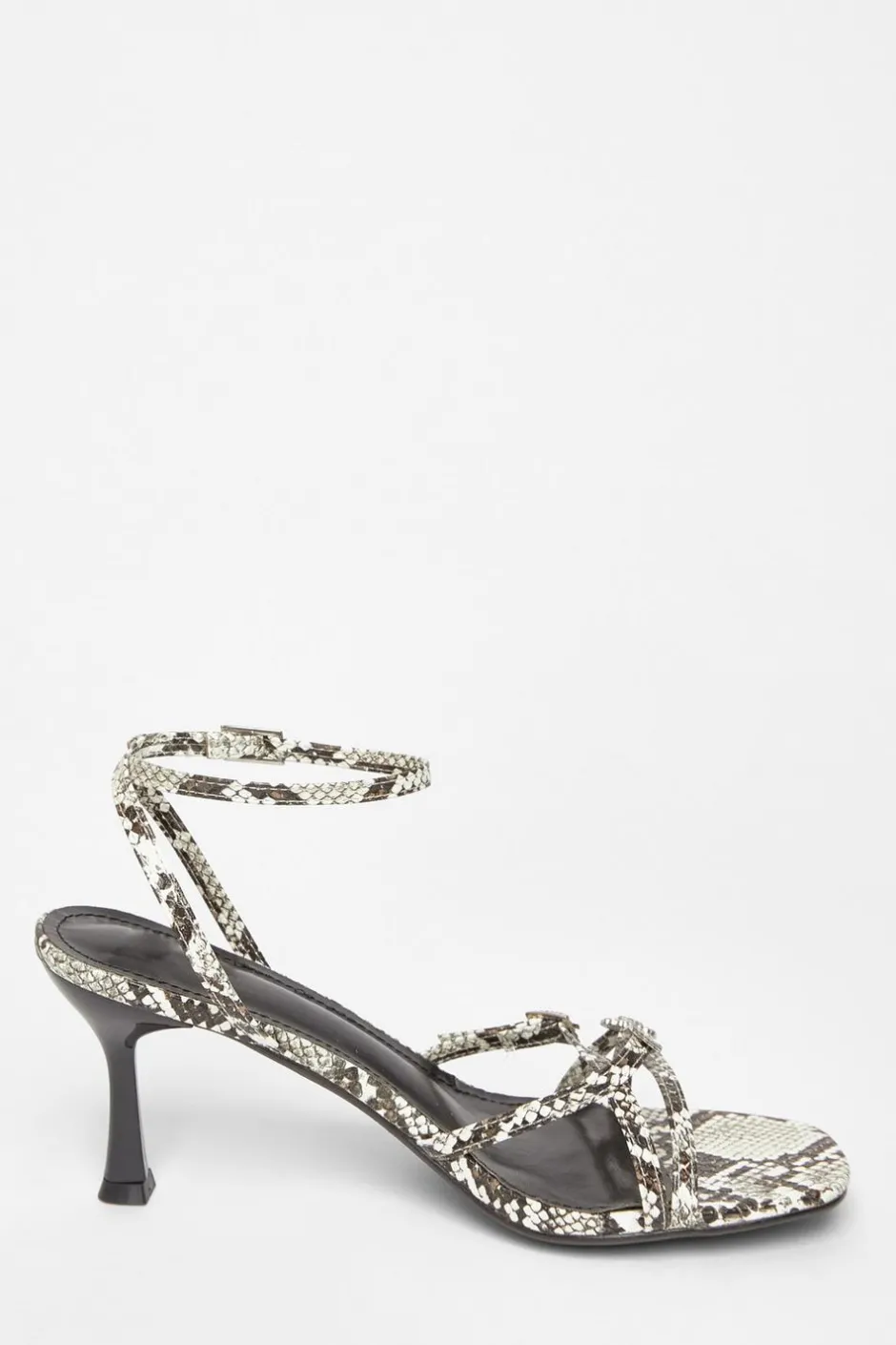 Quiz Snake Print Buckle Strap Heels Multi Outlet