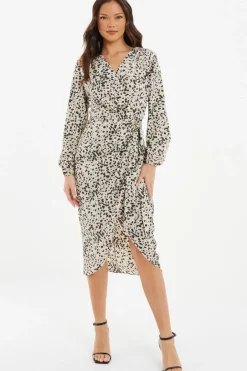 Quiz Stone Animal Print Midi dress Sale