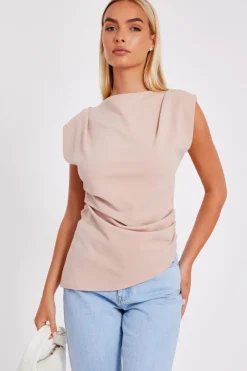Quiz Asymmetric Boat Neck Top Stone Clearance
