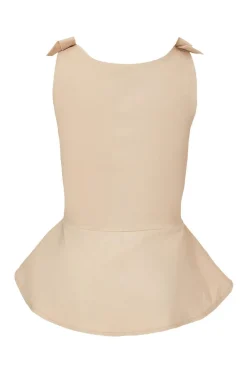Quiz Stone Bow Strap Peplum Top New