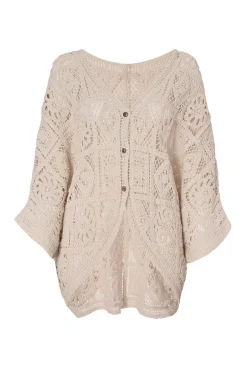 Quiz Stone Crochet Button Front Cardigan Outlet
