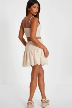 Quiz Stone Crochet Trim Mini Skirt Best