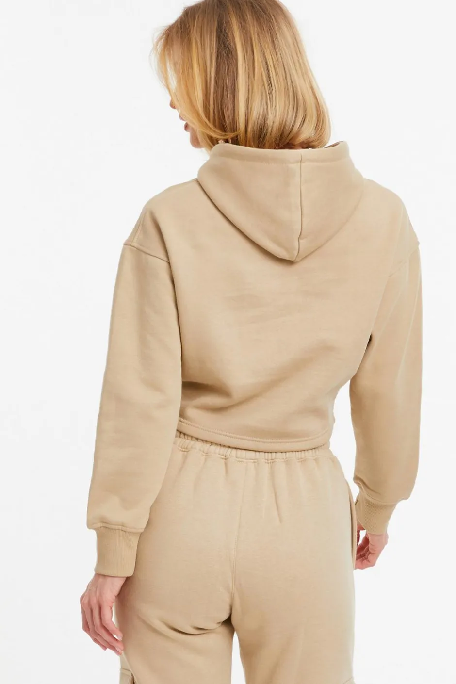 Quiz Cropped Corset Hoodie Stone Outlet