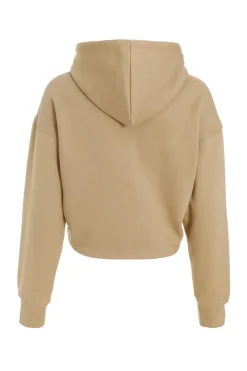 Quiz Cropped Corset Hoodie Stone Outlet
