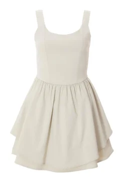 Quiz Stone Double Layered Skater Dress