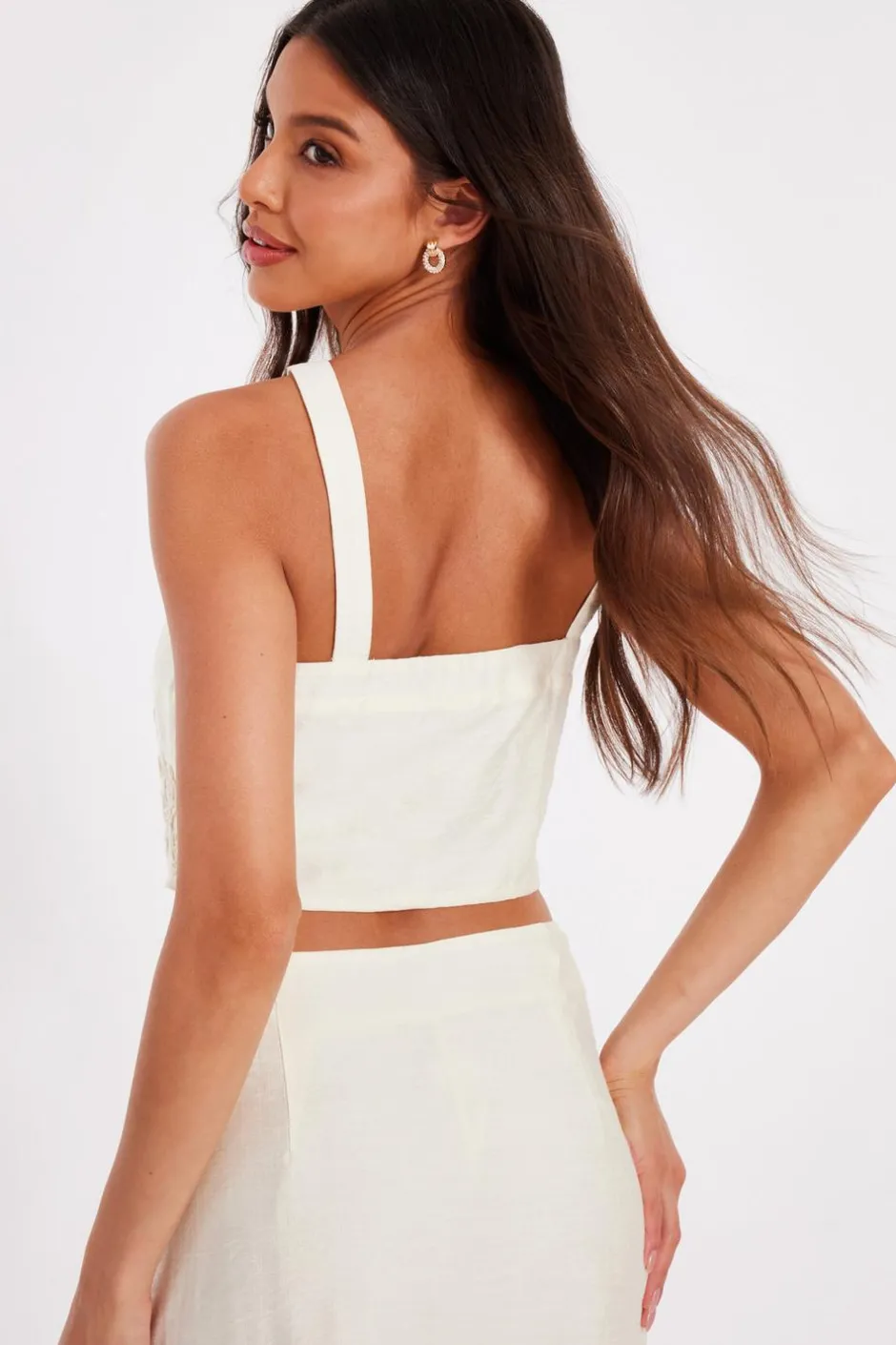 Quiz Stone Embroidered Crop Top Discount