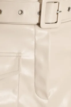 Quiz Faux Leather Skort Stone Online