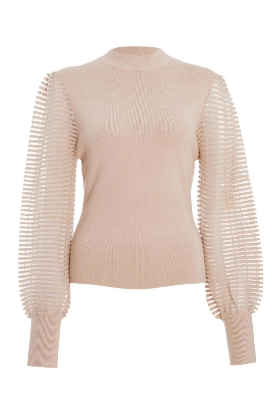 Quiz High Neck Jumper Stone Hot