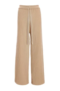 Quiz Knit Beaded Trousers Stone Online