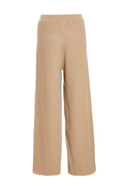 Quiz Knit Beaded Trousers Stone Online