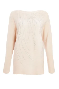Quiz Stone Knit Diamante Jumper New