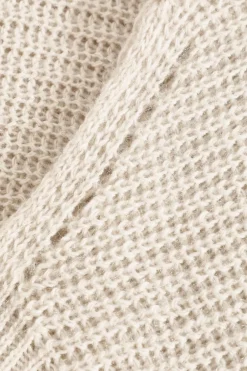 Quiz Stone Knit Split Hem Necklace Jumper Beige Best