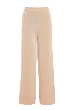Quiz Knit Wide Leg Trousers Stone Best