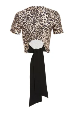 Quiz Stone Leopard Print Cropped T-shirt Online